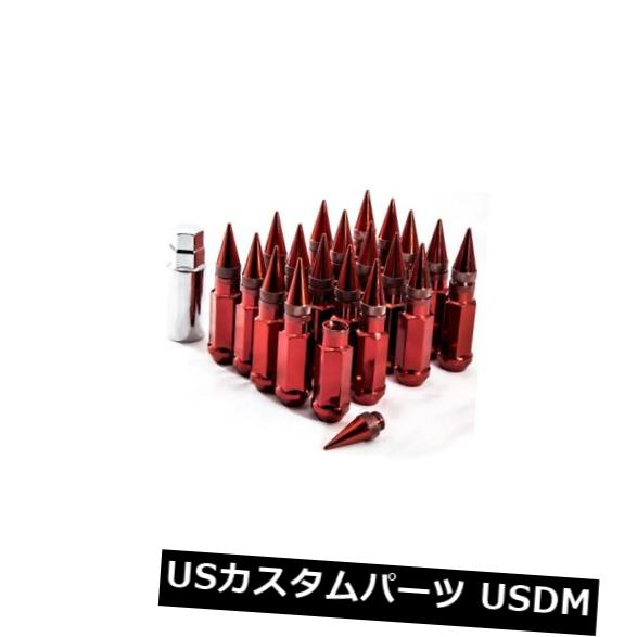 USナット 12mmX1.5 AodHan XT92レッドスパイクラグナット（20個セット、キー付き） 12mmX1.5 AodHan XT92 Red Spiked Lug Nut (Set of 20 Piece w/Key) 【並行輸入品】｜カスタムパーツ WORLD倉庫