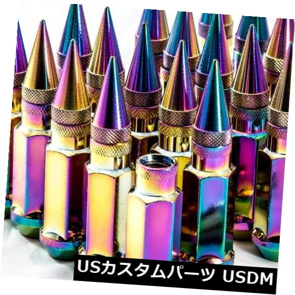 USナット AodHan XT92 12X1.5コールドスチールスパイクラグナット（20pc w /キーのネオクロームセット）92mm AodHan XT92 12X1.5 Cold Steel Spiked Lug Nut (Neo Chrome Set of 20pc w/Key) 92mm 【並行輸入品】｜カスタムパーツ WORLD倉庫