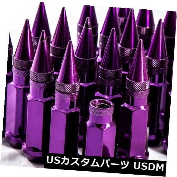 USナット 92mm AodHan XT92 12X1.25スチールパープルスパイクラグナットFtis Brz 350z G35 92mm AodHan XT92 12X1.25 Steel Purple Spiked Lug Nuts Ftis Brz 350z G35