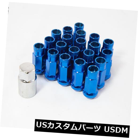 USナット 20pcs W / Key Aodhan Xt51 12X1.5ラグナットフルブルーフィットジェネシスベロスターランサーES 20pcs W/Key Aodhan Xt51 12X1.5 Lug Nuts Full Blue Fit Genesis Veloster Lancer Es 【並行輸入品】