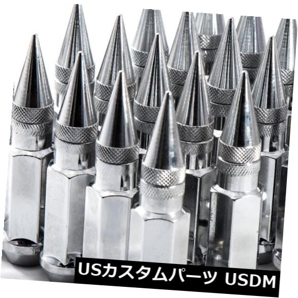 USナット92mmAodHanXT9212X1.5スチールクロームスパイクラグナットフィットヒュンダイティブロン92mmAodHanXT9212X1.5SteelChromeSpikedLugNutsFitsHyundaiTiburon
