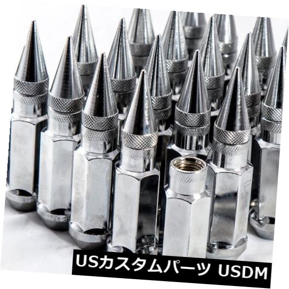 USナット 92mm AodHan XT92 12X1.5スチールクロームスパイクラグナットフィットAcura Integra TL Tsx 92mm AodHan XT92 12X1.5 Steel Chrome Spiked Lug Nuts Fits Acura Integra TL Tsx 【並行輸入品】