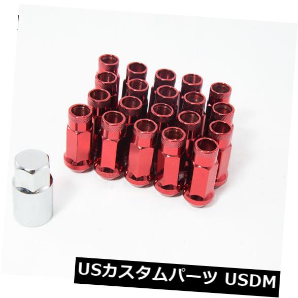 USナット 20pcs Aodhan Xt51 Racing Red 12X1.5拡張ホイールチューナースチールラグナット 20pcs Aodhan Xt51 Racing Red 12X1.5 Extended Wheel Tuner Steel Lug Nuts 【並行輸入品】