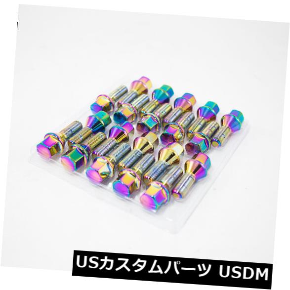 USナット 12 X 1.25 Neo Chromeラグボルトホイールロックボルト（20個セット）28mmコーンシート 12 X 1.25 Neo Chrome Lug Bolt Wheels Locks Bolts (Set Of 20) 28Mm Cone Seat 【並行輸入品】