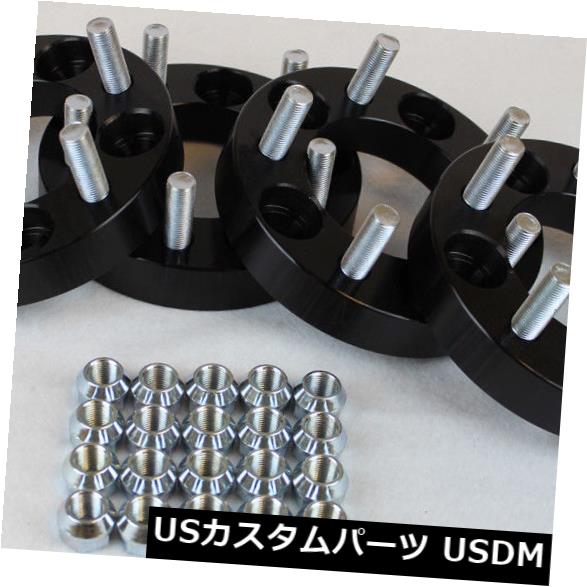 スペーサー 4個のブラックホイールスペーサーアダプタージープラングラーフォード用5x114.3 1 \