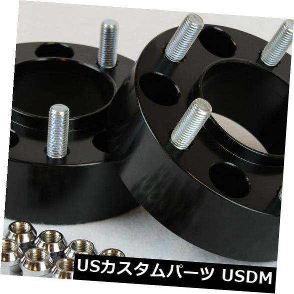 スペーサー 5ラグF150 Expedition 2インチ用フォードブラックハブセントリックホイールスペーサーアダプター2個 2 Ford Black Hubcentric Wheel Spacers Adapters for 5 lug F150 Expedition 2 inch 【並行輸入品】