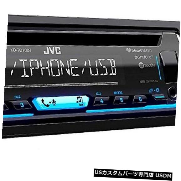 In-Dash JVC KD-TD70BTシングルDIN BluetoothインダッシュCD AM / FM USB補助デジタルメディア JVC KD-TD70BT Single DIN Bluetooth In-Dash CD AM/FM USB Auxiliary Digital Media 【並行輸入品】