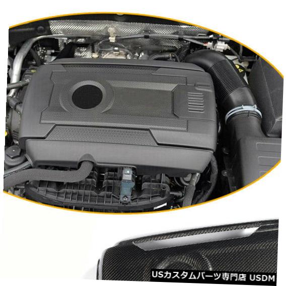 エンジンカバー VW GOLF MK7 GTI 14-17エンジンフードカバーベイパネルキャップ用カーボンファイバーを追加 For VW GOLF MK7 GTI 14-17 Engine Hood Cover Bay Panel Cap Add On Carbon Fiber 【並行輸入品】