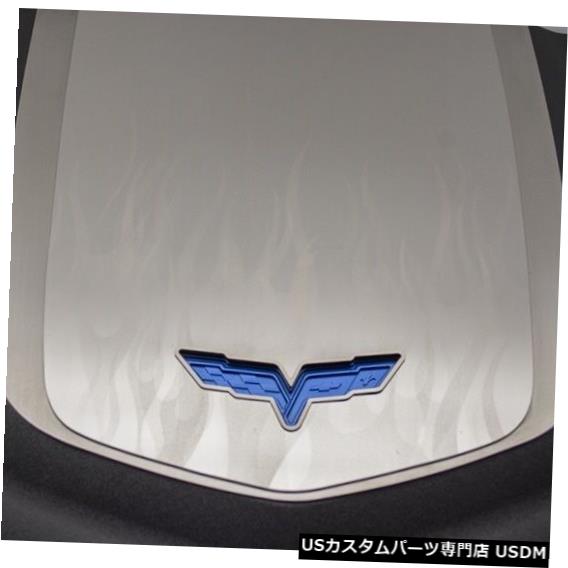 エンジンカバー 2009-2013コルベットZR1フレームエッチングエンジンシュラウドカバー2個 2009-2013 Corvette ZR1 Flame Etched Engine Shroud Cover 2Pc 【並行輸入品】
