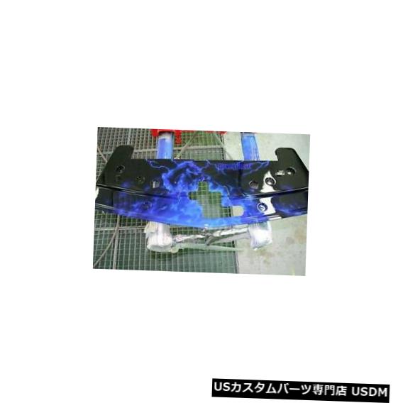 ラジエーターカバー 05-09地獄の馬の消防車のデザインのマスタングラジエーターカバー 05-09 Mustang Radiator Cover With Hell Horse Blue Fire Engine Design 【並行輸入品】