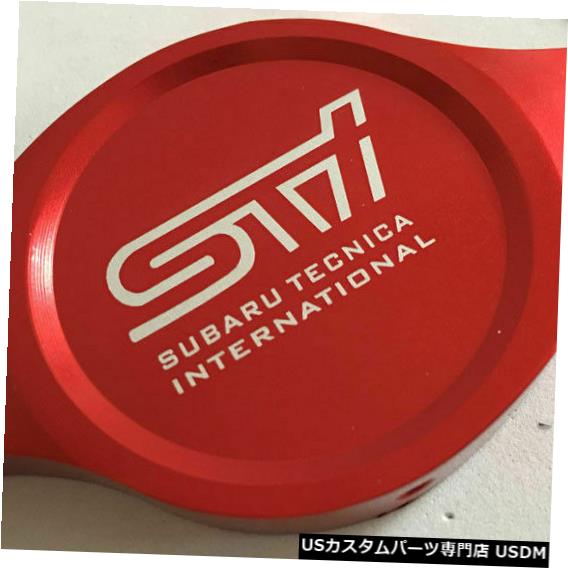 ラジエーターカバー JDM STI CNC高性能アルミニウムラジエーター保護キャップカバーレッドSUBARU JDM STI CNC High Performance Aluminum Radiator Protection Cap Cover Red SUBURA 【並行輸入品】