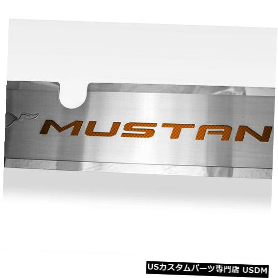 ラジエーターカバー 2015-2017マスタングGT用ラジエーターカバーオレンジカーボンファイバーマスタングポニーインレイ Radiator Cover w/Orange Carbon Fiber MUSTANG Pony Inlay For 2015-2017 Mustang GT 【並行輸入品】