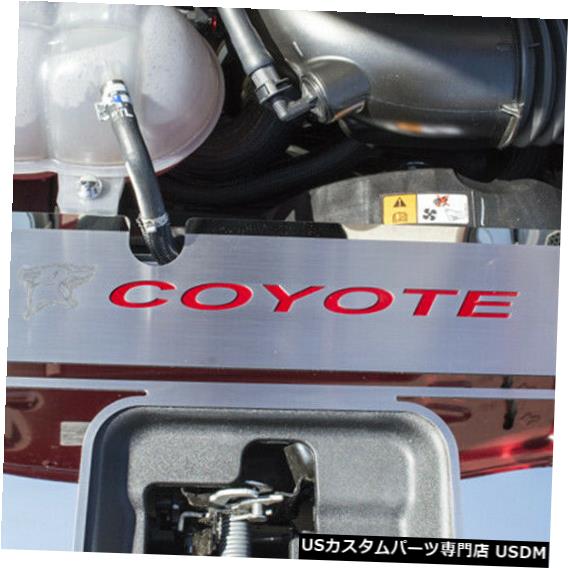 ラジエーターカバー 16マスタングGT用ブラシ付きラジエーターカバープレート、パープルCFビニール「コヨーテ」インレイ Brushed Radiator Cover Plate w/Purple CF Vinyl \