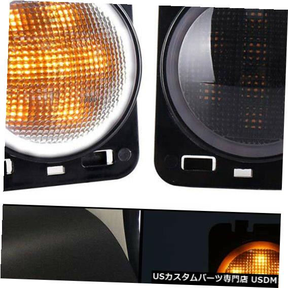 Turn Signal Lamp ジープラングラーJKのLEDフロントターンシグナル+サイドマーカーフェンダー光通過ランプ LED Front Turn Signal+Side Marker Fender Light Passing Lamp For Jeep Wrangler JK 【並行輸入品】