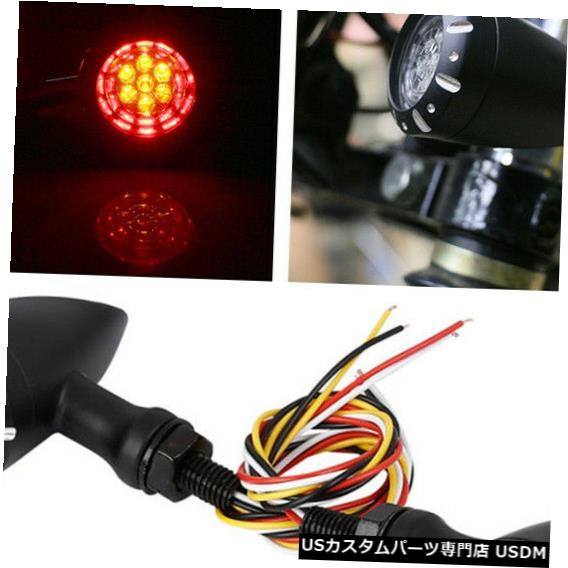 Turn Signal Lamp ペア12VバイクATVアンバー+赤LEDブレット3In1ターンシグナルバルブブレーキランプDRL Pair 12V Motorbike ATV Amber+Red LED Bullet 3In1 Turn Signal Bulb Brake Lamp DRL 【並行輸入品】｜カスタムパーツ WORLD倉庫