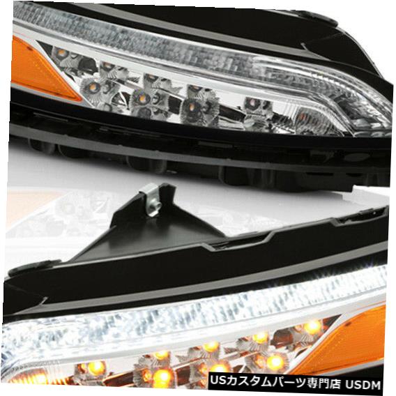 Turn Signal Lamp 14-18ジープチェロキー用クロームL + RパーキングライトLED DRLコーナーシグナルヘッドランプ Chrome L+R Parking Light LED DRL Corner Signal Head Lamp For 14-18 Jeep Cherokee 【並行輸入品】