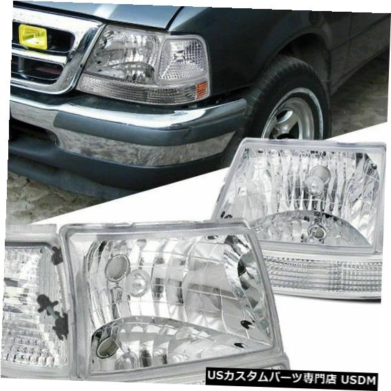 Turn Signal Lamp Ford 98-00 Ranger Clear Headlights + Cor nerターンシグナルライトバンパーランプ For Ford 98-00 Ranger Clear Headlights+Corner Turn Signal Lights Bumper Lamps 【並行輸入品】