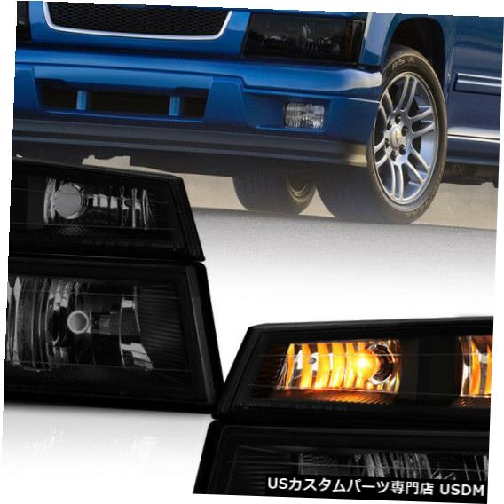 Turn Signal Lamp [SINISTER BLACK] 2004-2012シボレーコロラドバンパーシグナルヘッドライトランプ4PCコンボ [SINISTER BLACK] 2004-2012 Chevy Colorado Bumper Signal Headlight Lamp 4PC Combo 【並行輸入品】