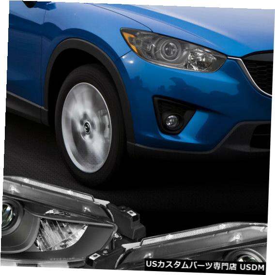 ヘッドライト 適合2013-2016マツダCX-5 [ブラック/クレ ar]アンバーコーナープロジェクターヘッドライトヘッドランプ Fits 2013-2016 Mazda CX-5[Black/Clear]Amber Corner Projector Headlight HeadLamp 【並行輸入品】
