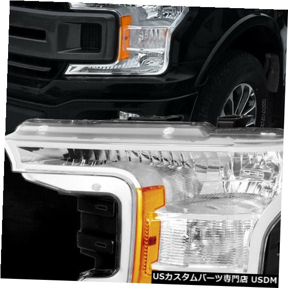 ヘッドライト 2018-2019 Ford F150 [LH Driver Side]クローム交換ヘッドライトヘッドランプに適合 Fits 2018-2019 Ford F150 [LH Driver Side] Chrome Replacement Headlight Headlamp 【並行輸入品】