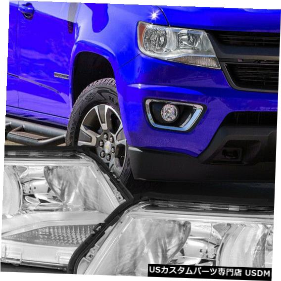 ヘッドライト 2015-2019 Chevy Coloradoに適合[Chrom e / Clear]アンバーコーナーヘッドライトヘッドランプランプ Fits 2015-2019 Chevy Colorado[Chrome/Clear]Amber Corner Headlight Headlamp Lamp 【並行輸入品】