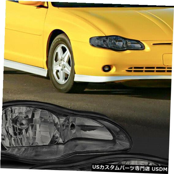 ヘッドライト 2000-2005シボレーモンテカルロに適合[Chrome / S moke]クリスタルコーナーヘッドライトヘッドランプ Fits 2000-2005 Chevy Monte Carlo[Chrome/Smoke]Crystal Corner Headlight Headlamp 【並行輸入品】