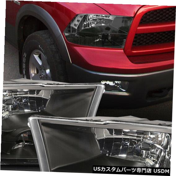 ヘッドライト 2009-2018ダッジラムクワッドに適合[ブラック/クレ ar]クリスタルコーナーヘッドライトヘッドランプランプ Fits 2009-2018 Dodge Ram Quad[Black/Clear]Crystal Corner Headlight Headlamp Lamp 【並行輸入品】