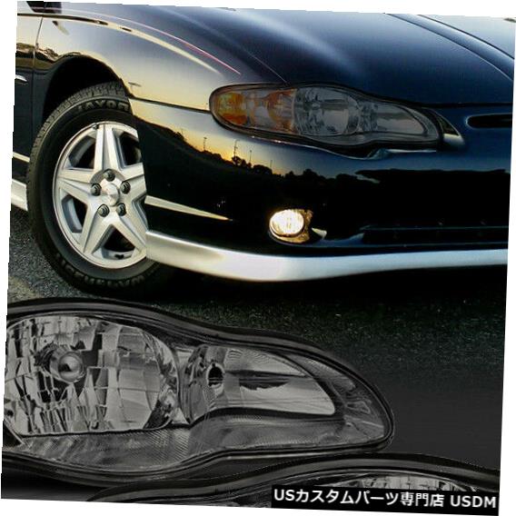 ヘッドライト 2000-2005シボレーモンテカルロに適合[クローム/スモーク]アンバーコーナーヘッドライトヘッドランプ Fits 2000-2005 Chevy Monte Carlo [Chrome/Smoke] Amber Corner Headlight Headlamp 【並行輸入品】