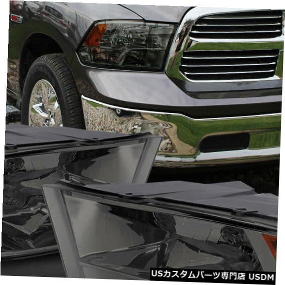 ヘッドライト 2009-2018ダッジラムクワッドに適合[Chrome / Sm oke]アンバーコーナーヘッドライトヘッドランプランプ Fits 2009-2018 Dodge Ram Quad[Chrome/Smoke]Amber Corner Headlight Headlamp Lamp 【並行輸入品】