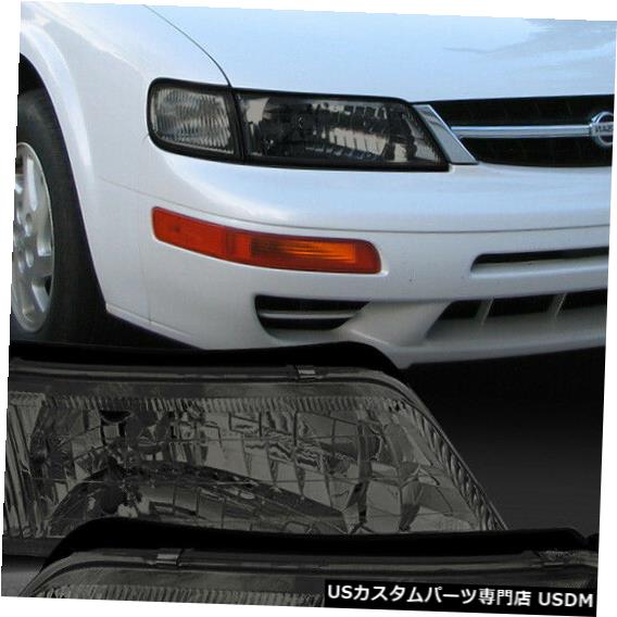 ヘッドライト 1997?1999年に適合日産マキシマ[Chrome / Smoke]クリスタルコーナーヘッドライトヘッドランプランプ Fits 1997-1999 Nissan Maxima[Chrome/Smoke]Crystal Corner Headlight Headlamp Lamp 【並行輸入品】