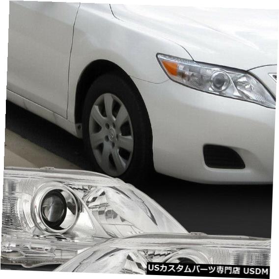 ヘッドライト 適合2010-2011トヨタカムリ[クローム/クリア]アンバーコーナープロジェクターヘッドライトランプ Fits 2010-2011 Toyota Camry [Chrome/Clear] Amber Corner Projector Headlight Lamp 【並行輸入品】