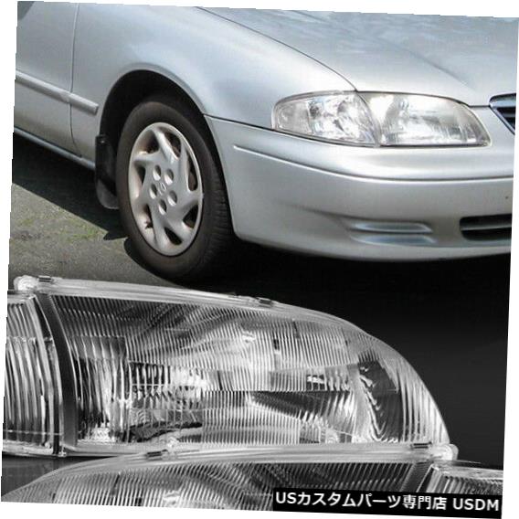 ヘッドライト 1998?1999年に適合マツダ626 [クローム/クリア]クリスタルコーナーヘッドライトヘッドランプランプ Fits 1998-1999 Mazda 626 [Chrome/Clear] Crystal Corner Headlight Headlamp Lamp 【並行輸入品】
