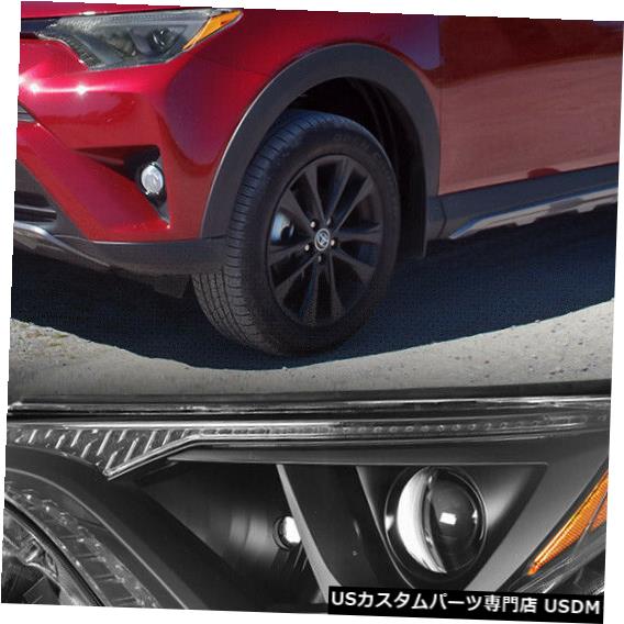 ヘッドライト 2016-2018トヨタRav4 [LHドライバー側]に適合ブラック交換ヘッドライトヘッドランプ Fits 2016-2018 Toyota Rav4 [LH Driver Side] Black Replacement Headlight Headlamp 【並行輸入品】