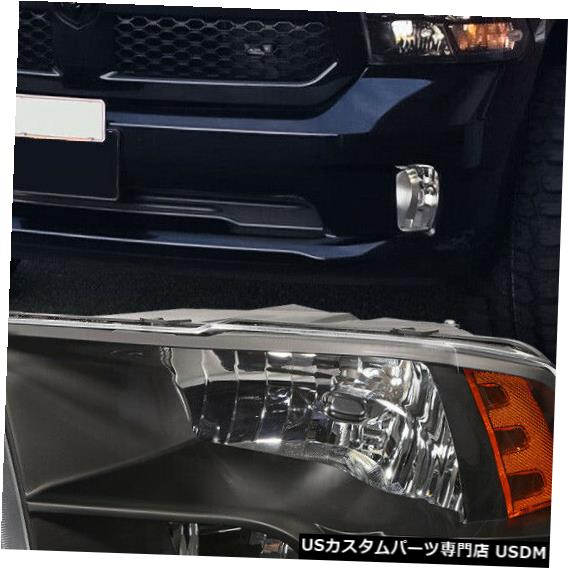 ヘッドライト 2009-2018ダッジラムに適合[LHドライバーサイド]ブラック交換ヘッドライトヘッドランプ Fits 2009-2018 Dodge Ram [LH Driver Side] Black Replacement Headlight HeadLamp 【並行輸入品】