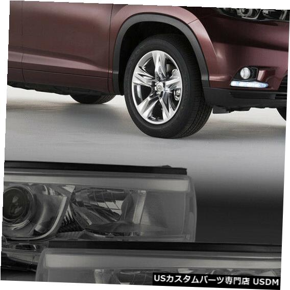 ヘッドライト 適合2014-2016トヨタハイランダー[Chr ome / Smoke] Crys talコーナープロジェクターヘッドライト Fits 2014-2016 Toyota Highlander[Chrome/Smoke]Crystal Corner Projector Headlight 【並行輸入品】