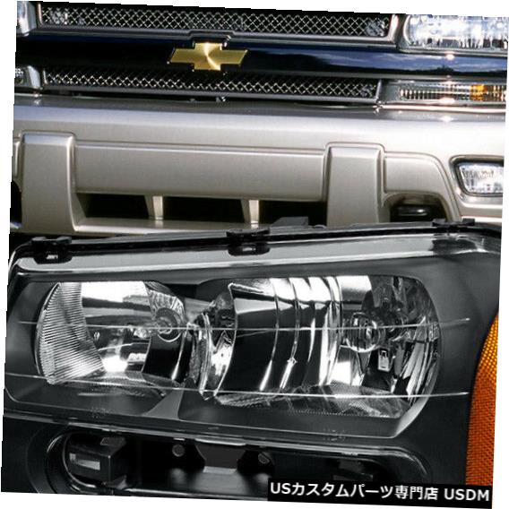 ヘッドライト 2002-2009シボレートレイルブレイザー[LHドライバー側]に適合ブラック交換ヘッドライトランプ Fits 2002-2009 Chevy Trailblazer[LH Driver Side]Black Replacement Headlight Lamp 【並行輸入品】