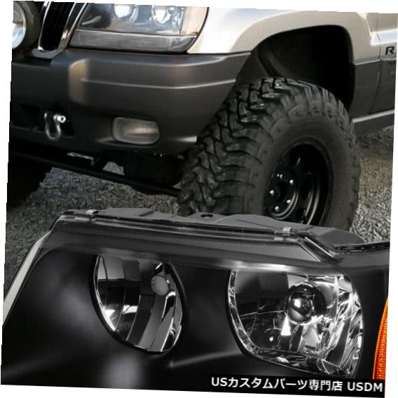 ヘッドライト Fit 1999-2004 Grand Cherokee [LH Driver Side]ブラック交換用ヘッドライトヘッドランプ Fit 1999-2004 Grand Cherokee[LH Driver Side]Black Replacement Headlight Headlamp 【並行輸入品】