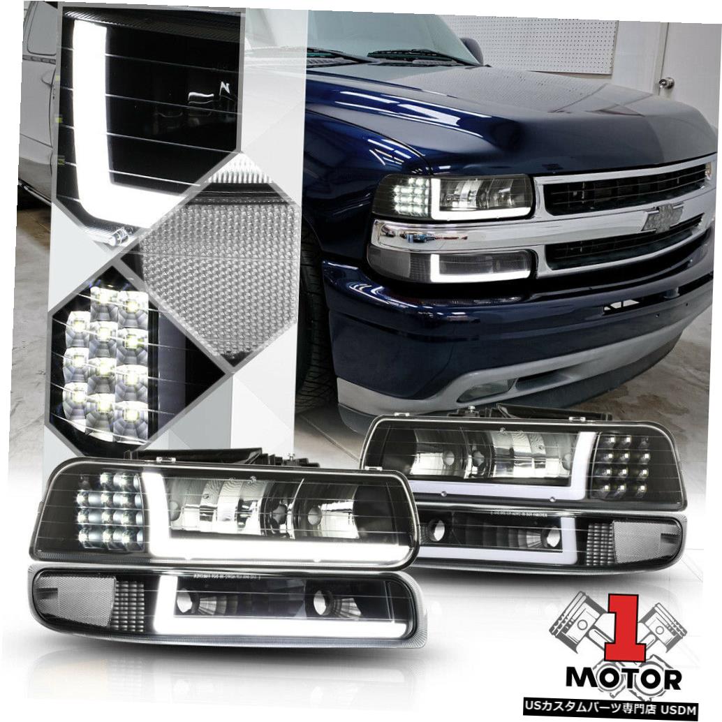 ヘッドライト ブラック/クリア* LED SIGNAL + BAR DRL * Headlight + Bump er for 99-02 Silverado / Subu rban Black/Clear *LED SIGNAL+BAR DRL* Headlight+Bumper for 99-02 Silverado/Suburban 【並行輸入品】