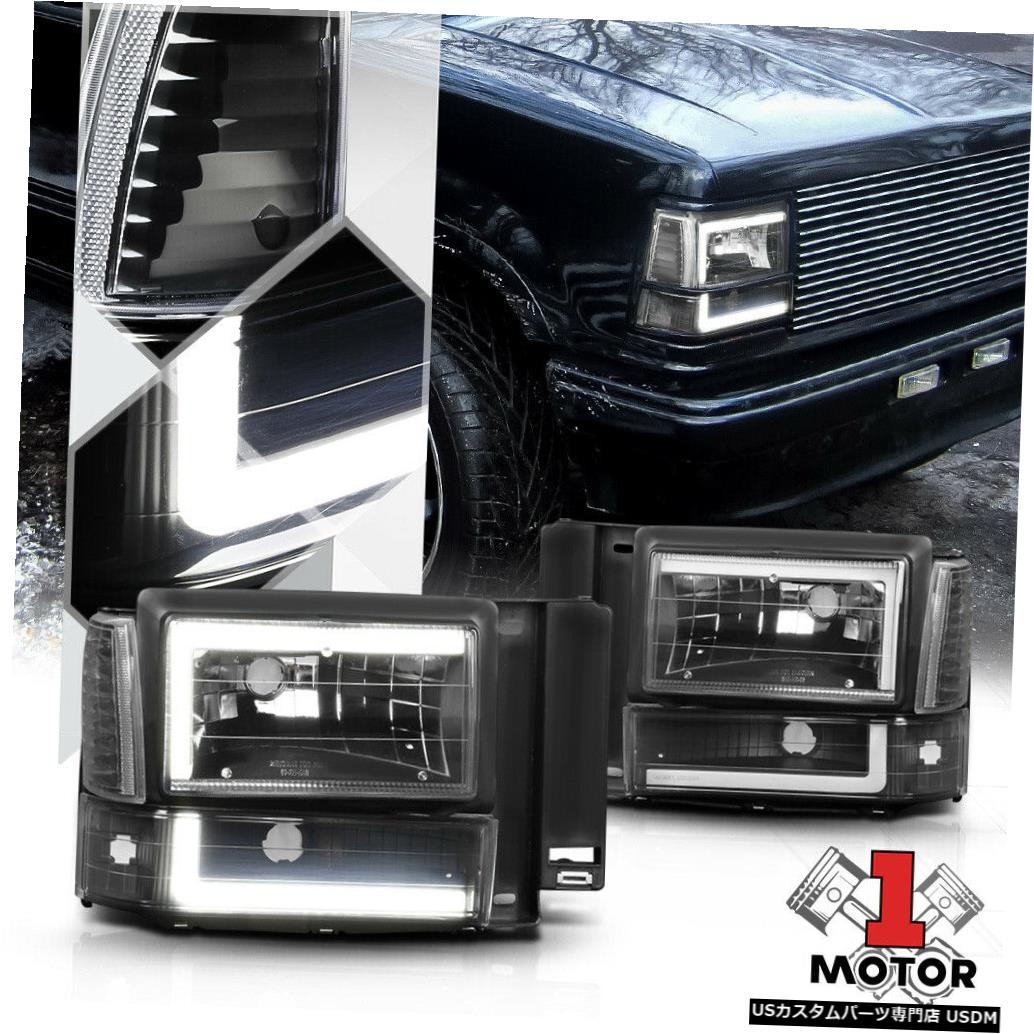 ヘッドライト ブラック/クリア[LE D C-BAR DRL]ヘッドライト+ 91-94 Ford Explorer用バンパー+コーナーライト Black/Clear[LED C-BAR DRL]Headlight+Bumper+Corner Light for 91-94 Ford Explorer 【並行輸入品】