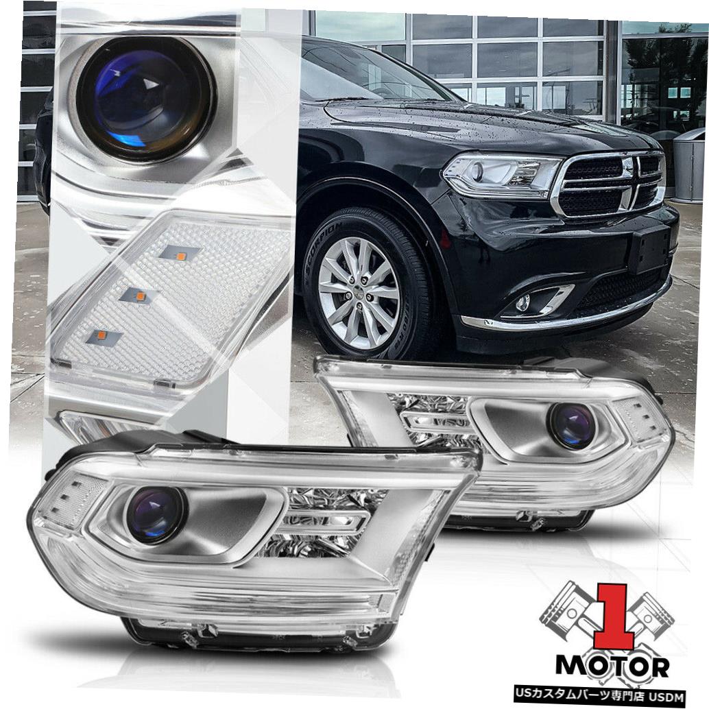 ヘッドライト 14-19ダッジデュランゴ用Chromeプロジェクターヘッドライトクリアコーナーシグナルリフレクター Chrome Projector Headlight Clear Corner Signal Reflector for 14-19 Dodge Durango 【並行輸入品】|カスタムパーツ WORLD倉庫