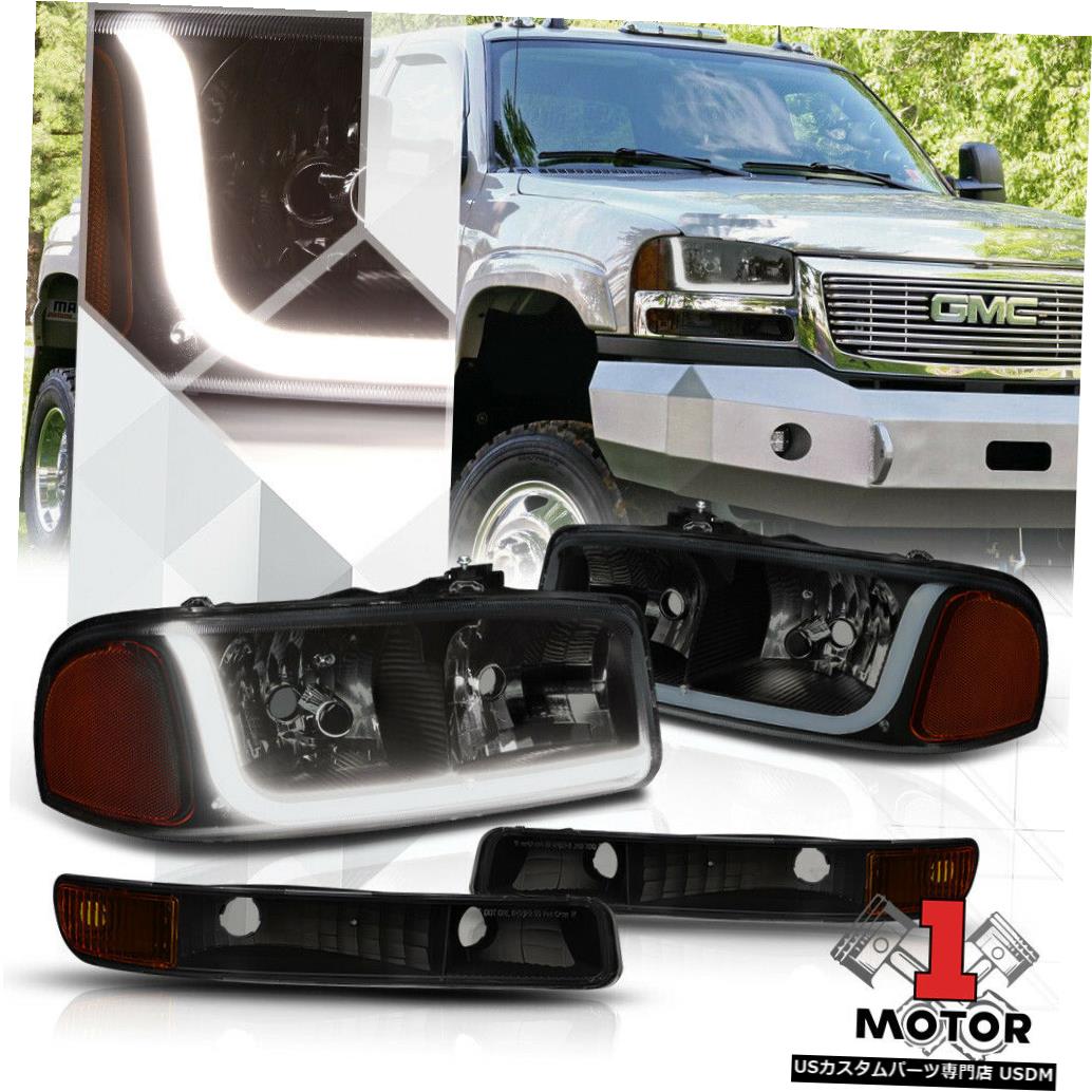格安 ライト ランプ Led Signal Amber Headlight Black Smoked Drl Gmcシエラ ユーコンクラシック用ブラック スモークヘッドライトアンバーシグナルled 99 07 ヘッドライト Drl Classic Sierra Yukon Gmc 99 07 For