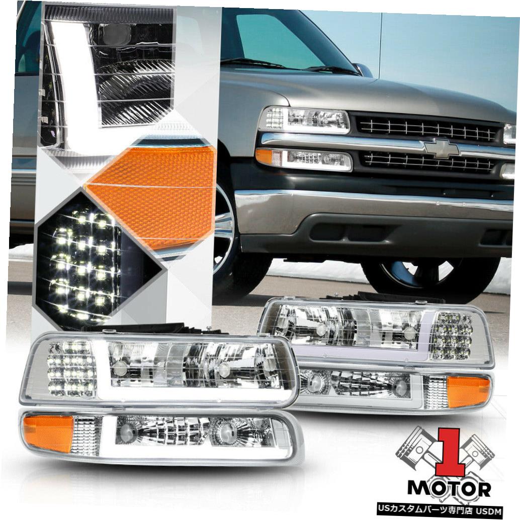 ヘッドライト クローム/アンバー* LED SIGNAL + BAR DRL *ヘッドライト+バンプ er for 99-02 Silverado / Subu rban Chrome/Amber *LED SIGNAL+BAR DRL* Headlight+Bumper for 99-02 Silverado/Suburban 【並行輸入品】