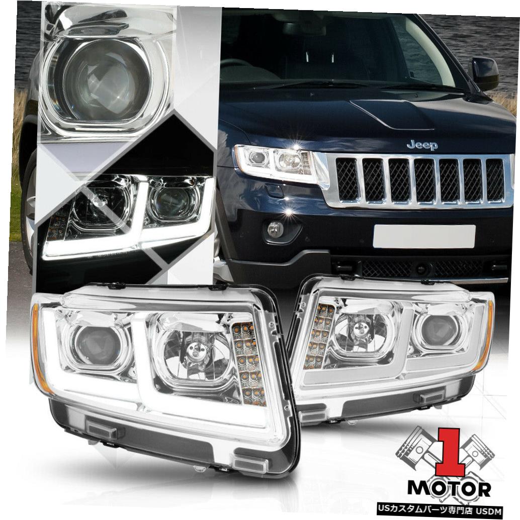 ヘッドライト クローム/クリア* DRL BAR + LED SIGNAL *アンバープロジェクターヘッドライト11-13グランドチェロキー Chrome/Clear *DRL BAR+LED SIGNAL* Amber Projector Headlight 11-13 Grand Cherokee 【並行輸入品】