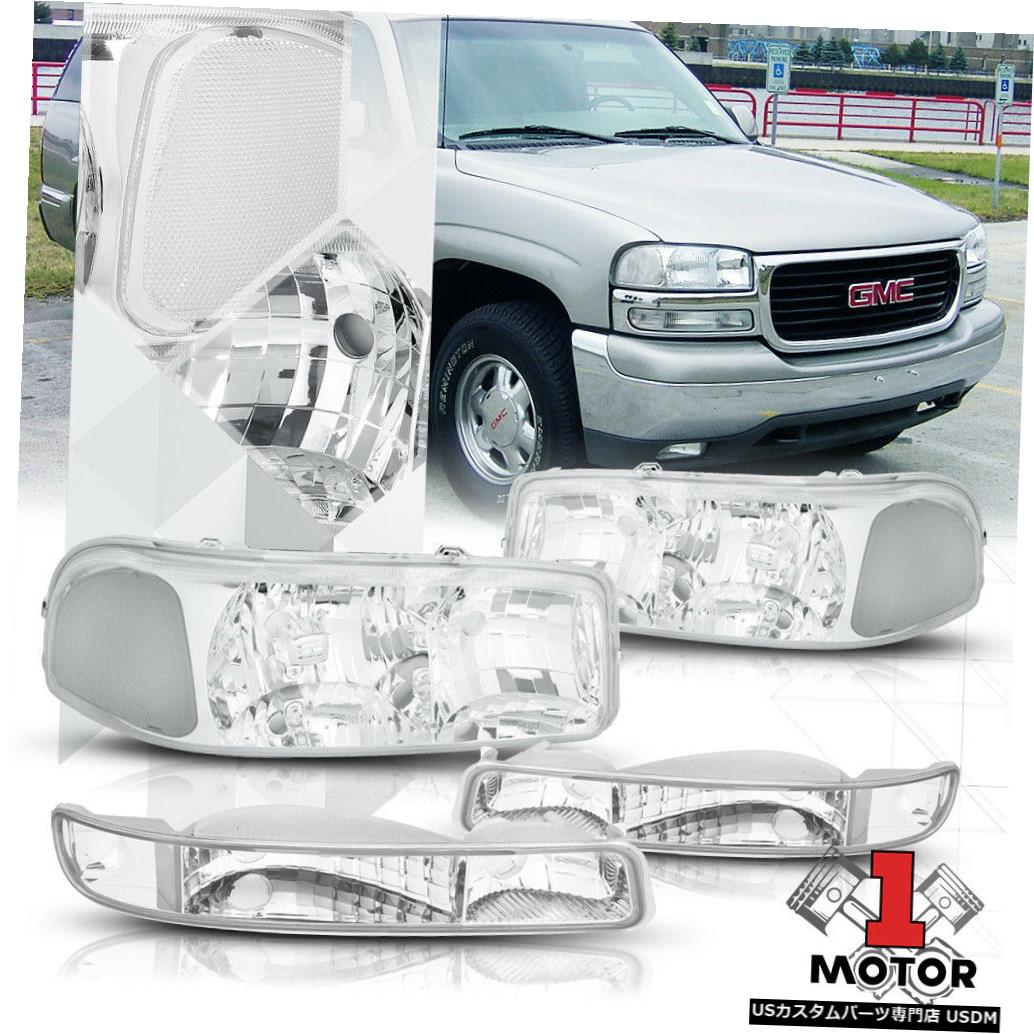 ライト ランプ 最も優遇の ヘッドライト 99 07 Gmt800 Yukon Sierra Gmc 99 07 For Signal Bumper Clear Headlight Housing Chrome Gmt800用chromeハウジングヘッドライトクリアシグナル バンパー Sierra Yukon Gmc