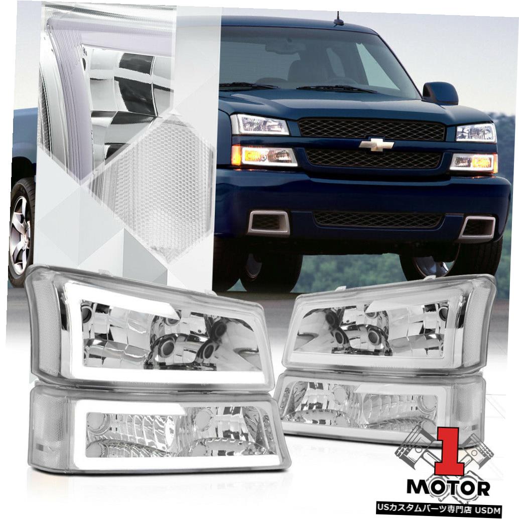 ヘッドライト クローム* LED BAR DRL *ヘッドライト+バンプ er 03-07シルバラード/アバル ancheのクリアシグナル Chrome *LED BAR DRL* Headlight+Bumper Clear Signal for 03-07 Silverado/Avalanche 【並行輸入品】