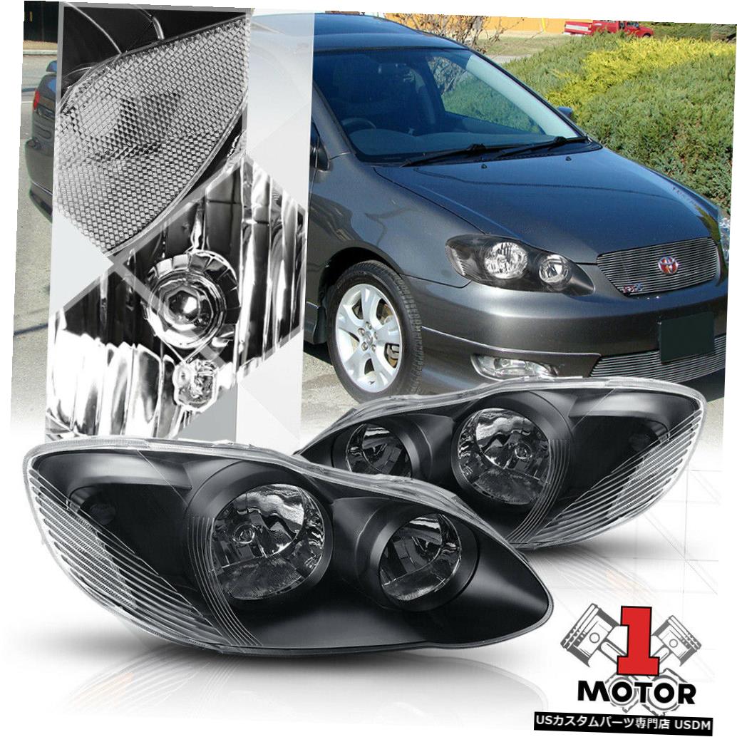 ヘッドライト 03-08トヨタカローラE120用ブラックハウジングヘッドライトクリアコーナーターンシグナル Black Housing Headlight Clear Corner Turn Signal for 03-08 Toyota Corolla E120 【並行輸入品】 42,543円