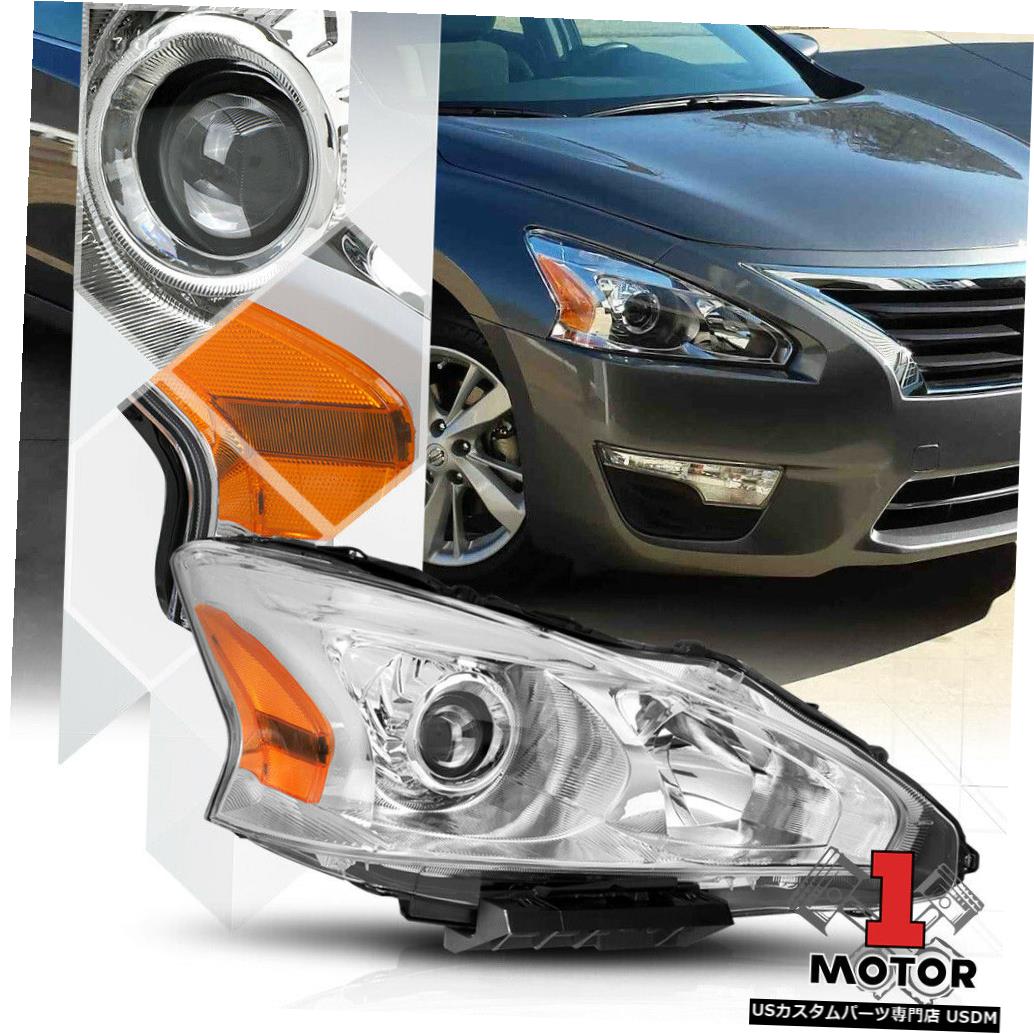 ヘッドライト 13-15 Altima 4Dr用右RH助手席側クロムプロジェクターヘッドライトアセンブリ Right RH Passenger Side Chrome Projector Headlight Assembly for 13-15 Altima 4Dr 【並行輸入品】