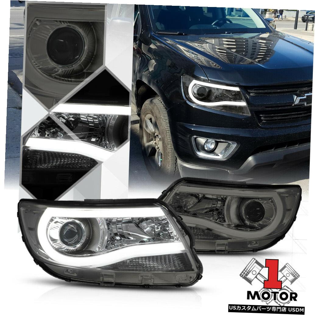ヘッドライト 煙プロジェクターヘッドライト[LED C-BAR DRL] 15-19シボレーコロラド州の明確な信号 Smoke Projector Headlight [LED C-BAR DRL] Clear Signal for 15-19 Chevy Colorado 【並行輸入品】