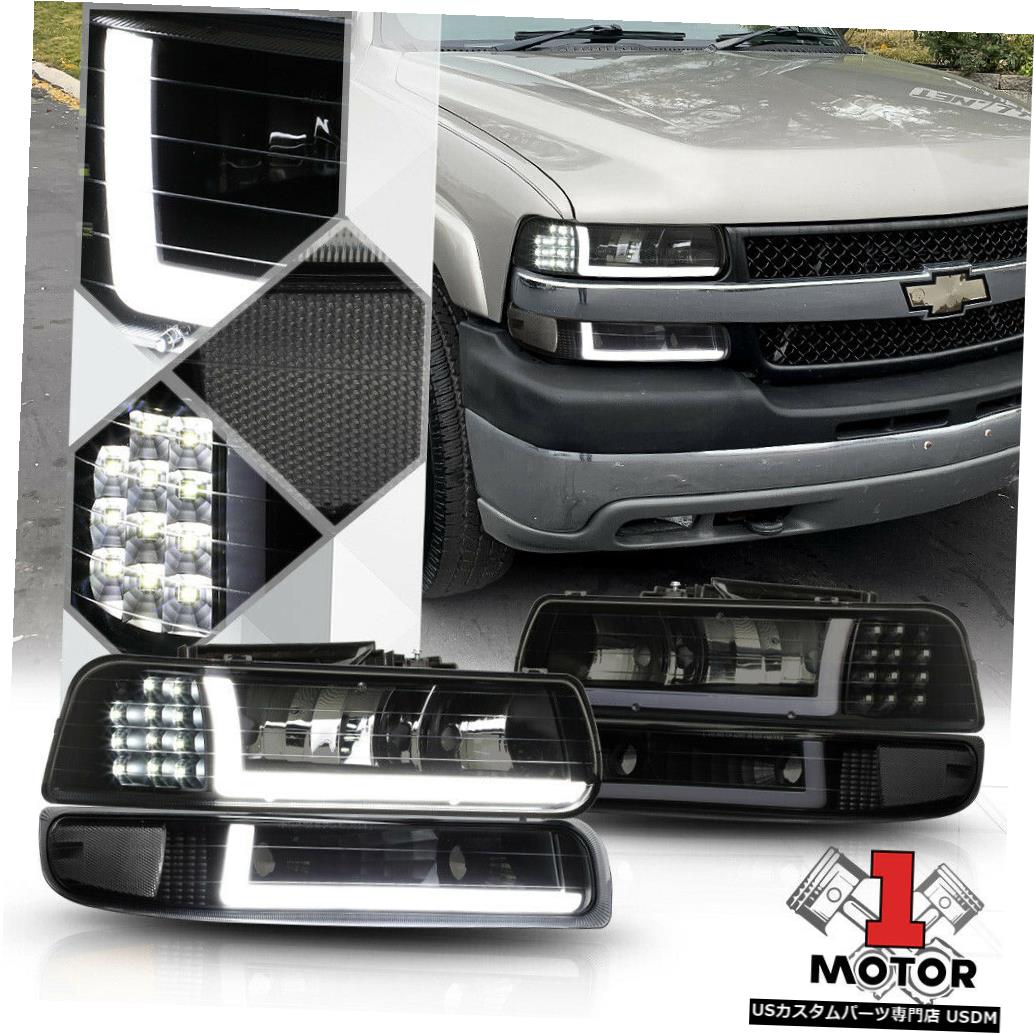 ヘッドライト ブラック/スモーク* LED SIGNAL + BAR DRL *ヘッドライト+バンプ er for 99-02シルバラード/スブ rban Black/Smoke *LED SIGNAL+BAR DRL* Headlight+Bumper for 99-02 Silverado/Suburban 【並行輸入品】