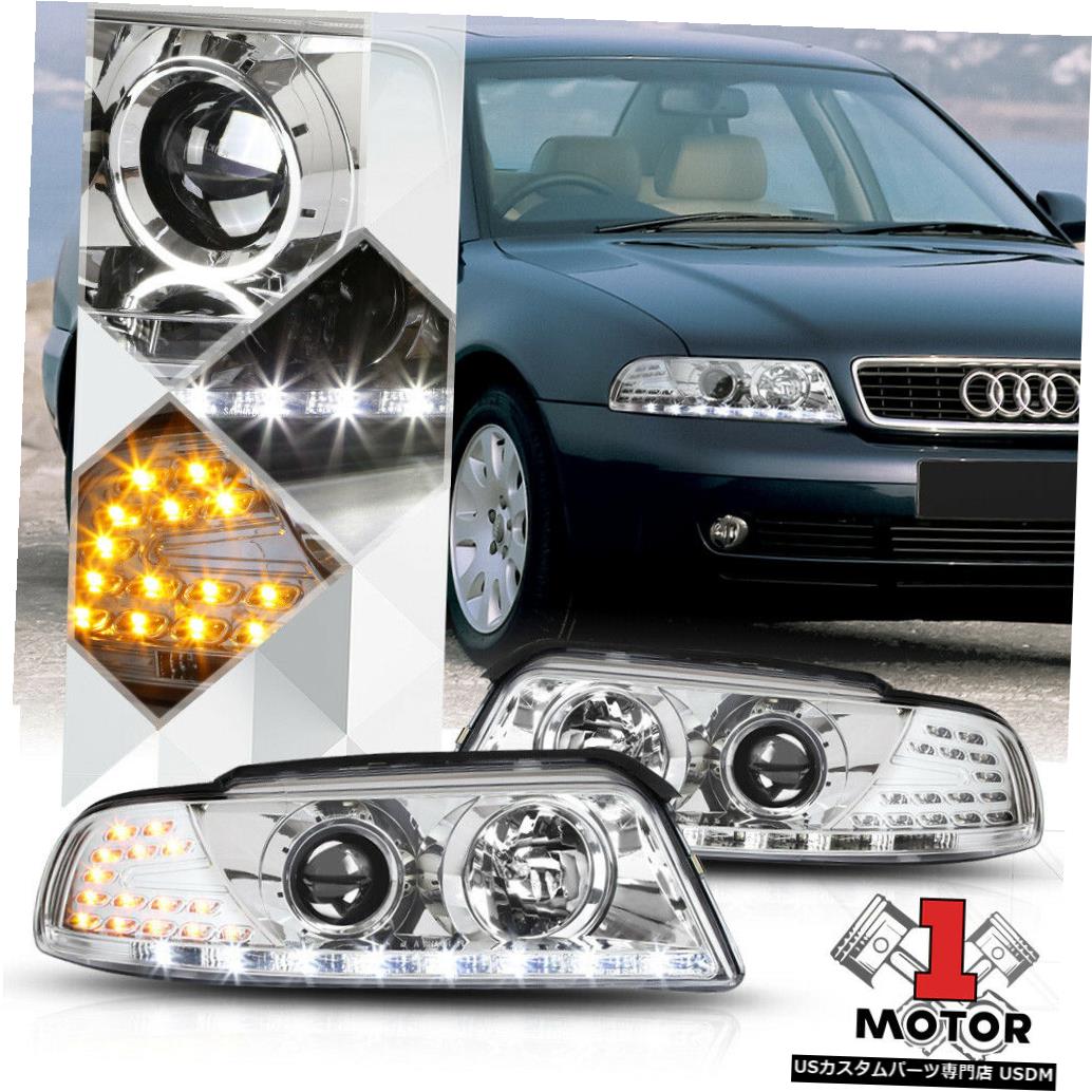 期間限定特別価格 ライト ランプ Headlight Projector Chrome B5 クロームプロジェクターヘッドライトホワイトdrlアンバーledターンシグナル96 01アウディa4 ヘッドライト White B5 Audi 96 01 For Signal Turn Led Amber Drl Fapet Unsrat Ac Id
